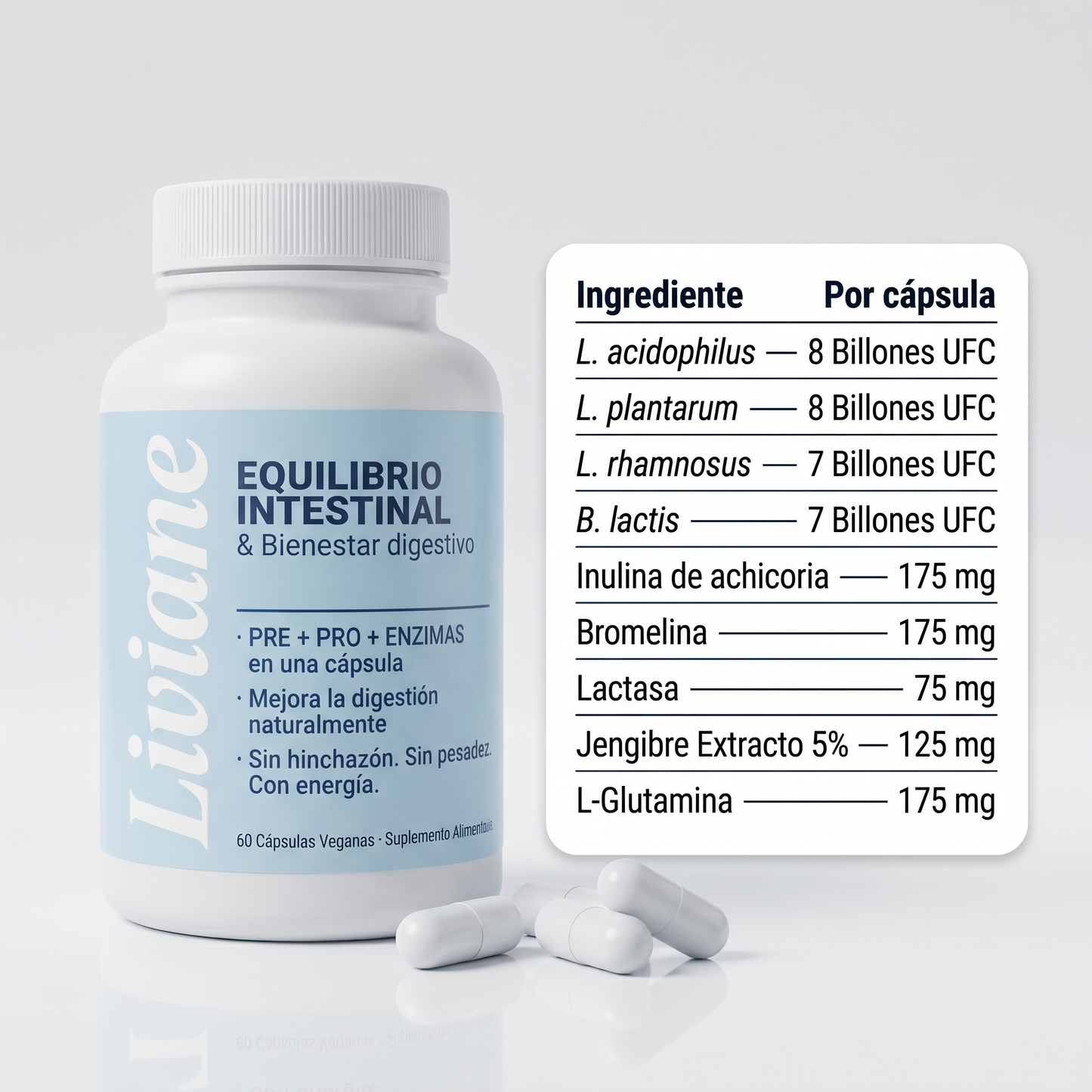 PROBIÓTICO LIVIANE® - Recuperá tu digestión y tu energía
